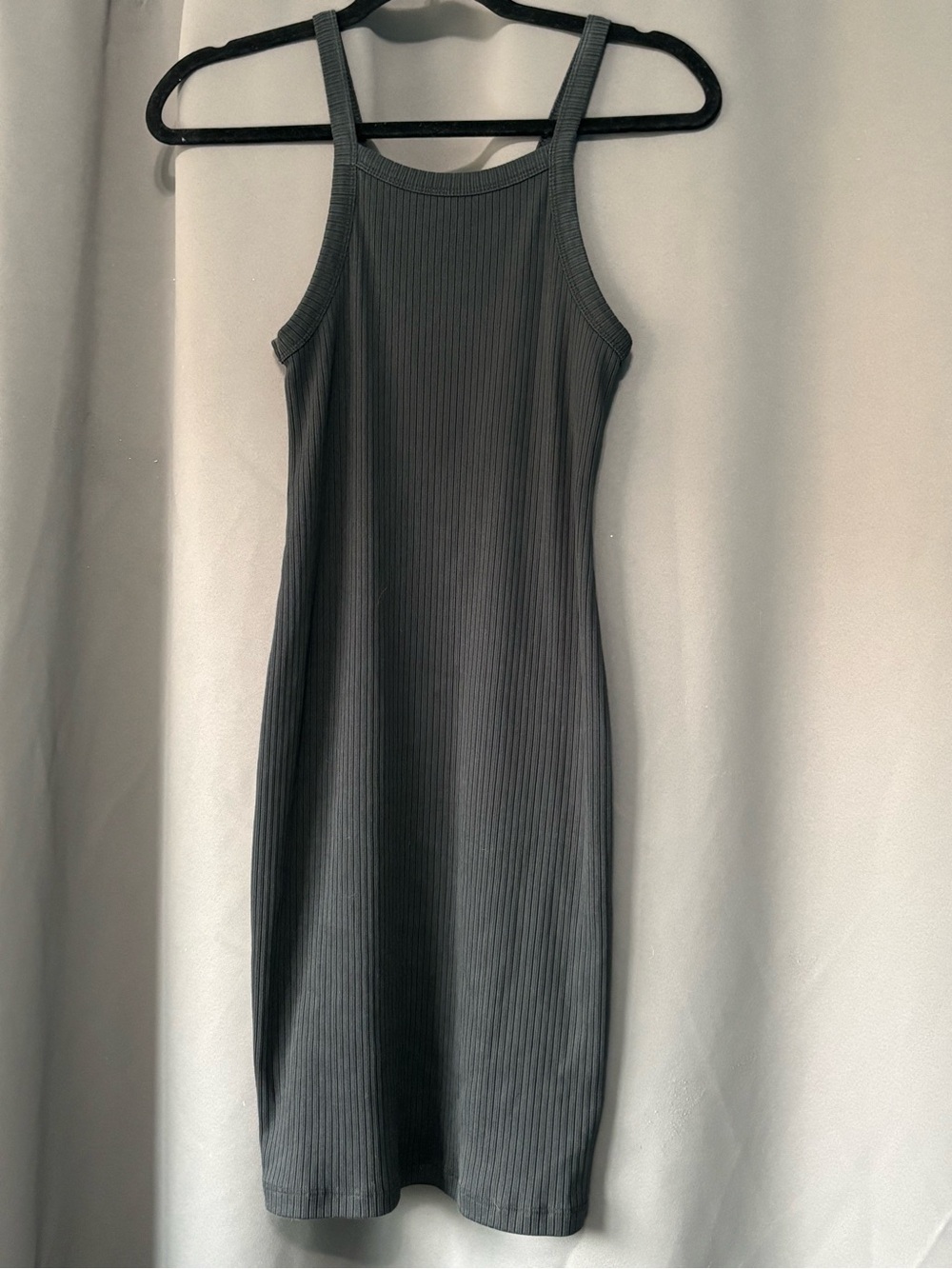 GAP Ribbed Midi Tank Dress in Charcoal Gray